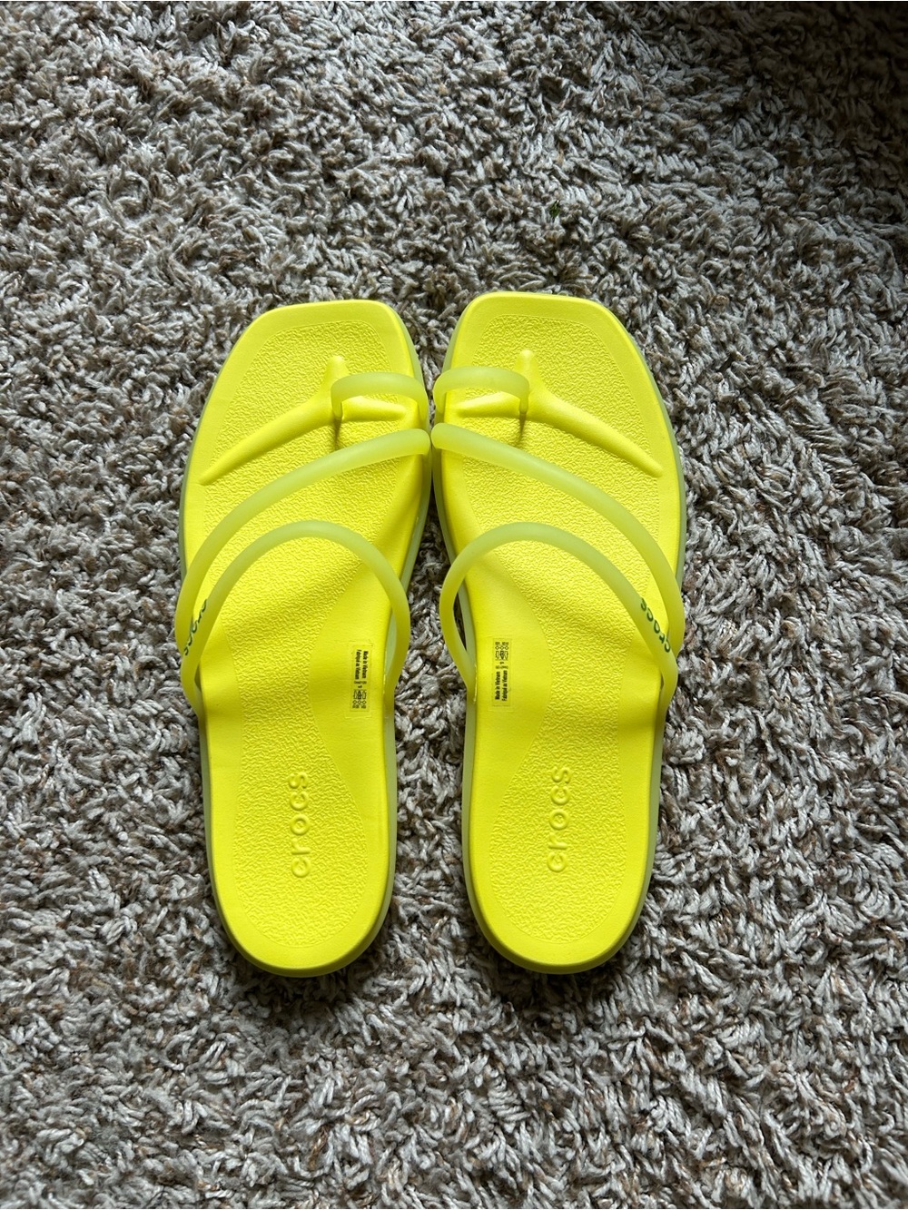 CROCS Women's Neon Yellow Dual-Strap Sandals